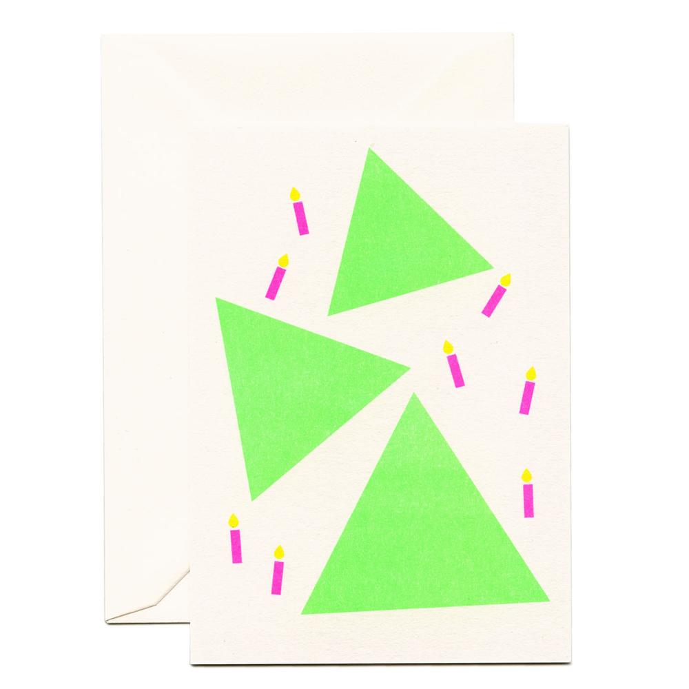 Chaos Tanne Weihnachtskarte  / Chaos Tree Christmas Postcard  | Risographie Druck / Risograph Print | Artikelnummer: rio_weihnacht_baum