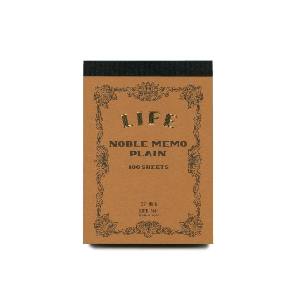 LIFE B7 Noble Memo Notizblock aus Japan  / Japanese B7 Noble memo pad by L!FE | A7 blanko / A7 plain | Artikelnummer: noble-memo-b7