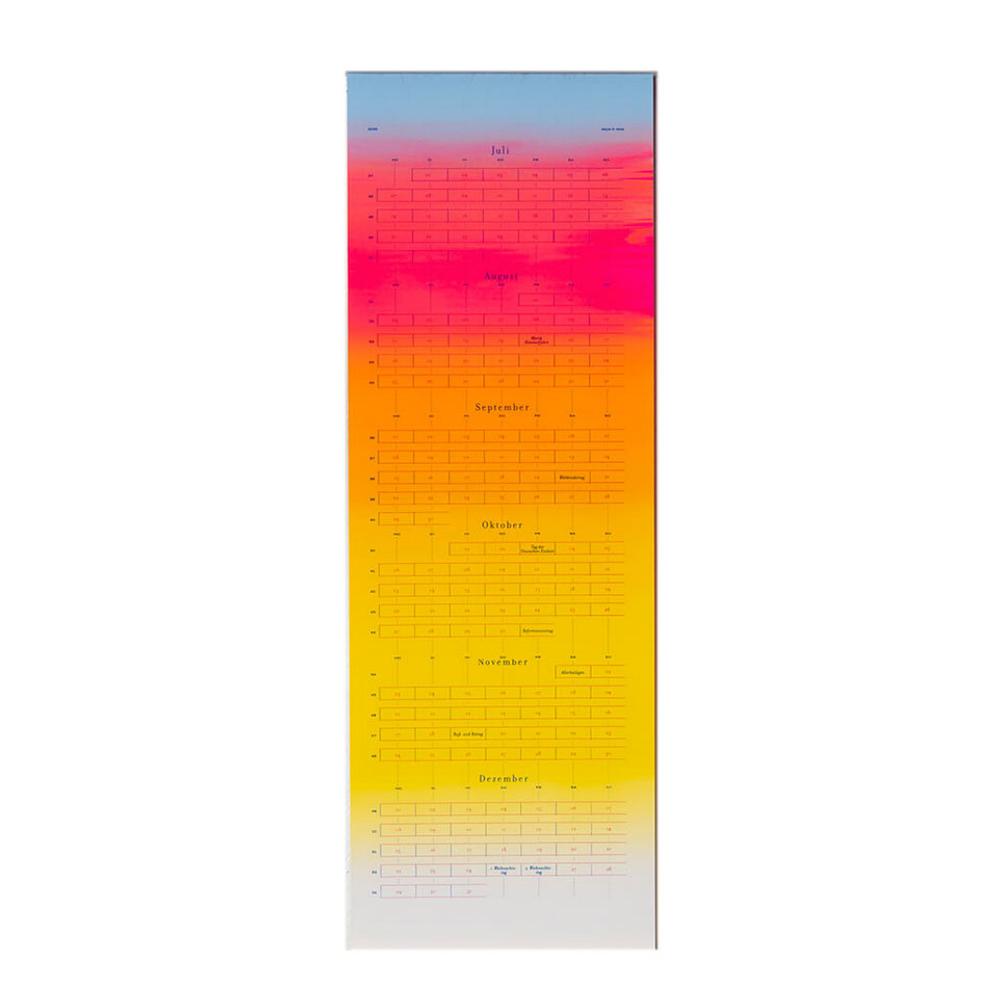 2026 Days & Dots Wandkalender /2026 Double Sided Calendar | Neon Farbverlauf / Fluorescent Gradation | Artikelnummer: daysanddots_2026_sunrise