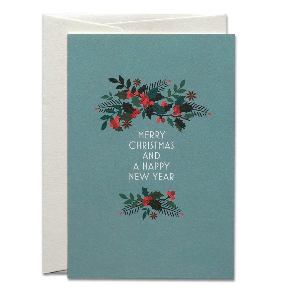 Beerenzweige Weihnachtskarte / Berry Twig Christmas Card | Offsetdruck / Offset print | Artikelnummer: HS_beerenzweige