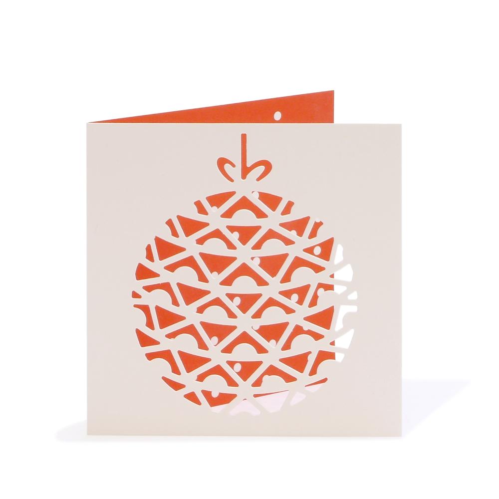 Baumkugel Weihnachtskarte / Bauble Christmas Card |  Cut Out Card | Artikelnummer: cm_kugel