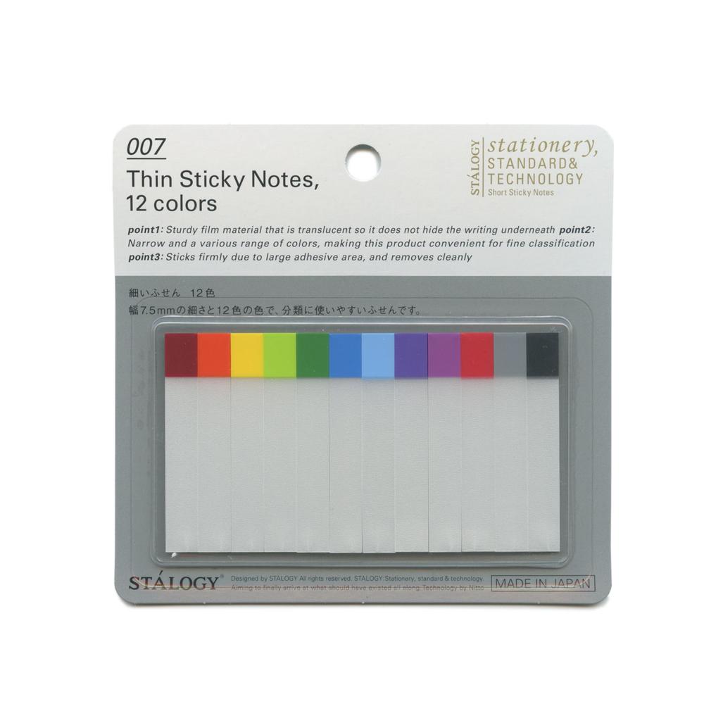 Transparente Haftnotizen aus Japan / Translucent Sticky Notes   | Schmal 12 Farben / Thin 12 Colours | Artikelnummer: stalogy_stickynotes_007