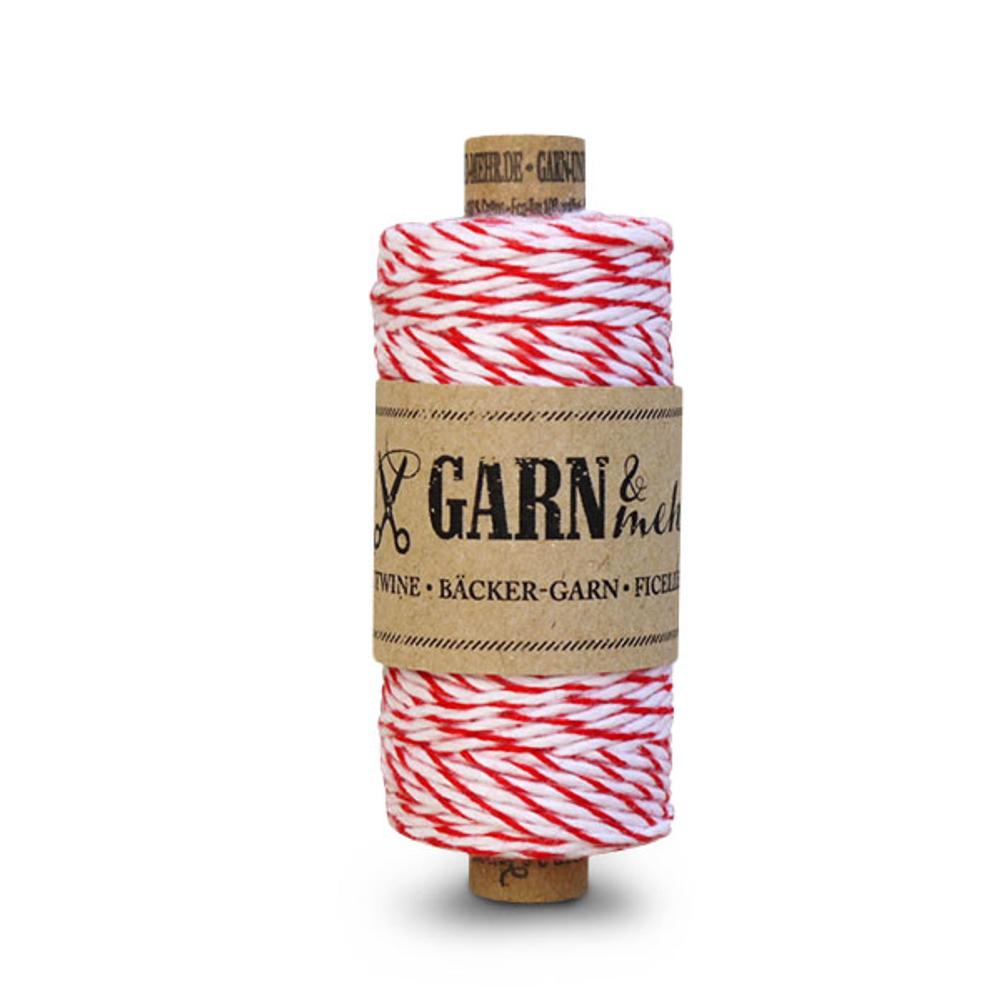 "Bäckergarn" Baumwolle / Cotton twine | Rot-weiß/ Red & white | Artikelnummer: garnrot-w