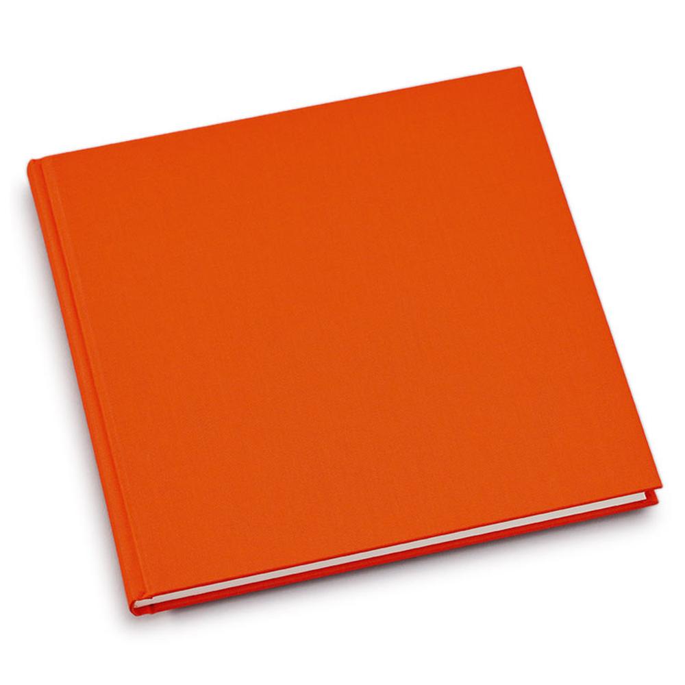 Quadratisches Semikolon Gästebuch / Linen Guest Book by Semikolon  | Orange | Artikelnummer: 371039_orange