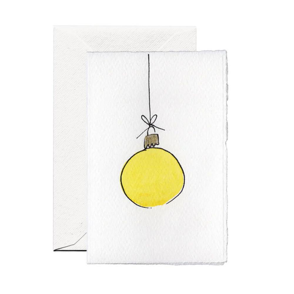 Weihnachtskugel Handkoloriert / Hand Painted Christmas Bauble | Gelb / Yellow | Artikelnummer: scr_kugel_gelb