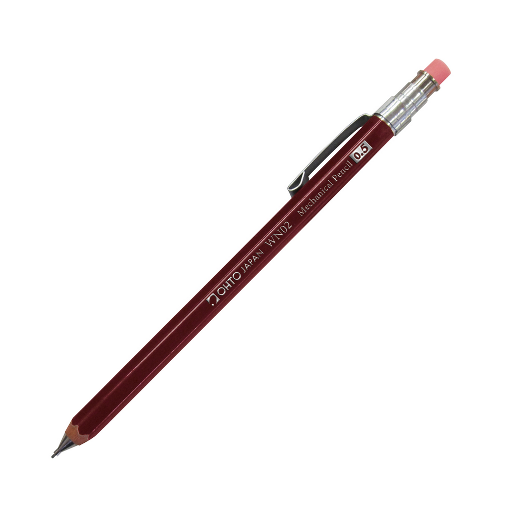 OHTO WN02 – Mini Druckbleistift / Mini Mechanical Pencil | Weinrot / Burgundy | Artikelnummer: wn02_weinrot