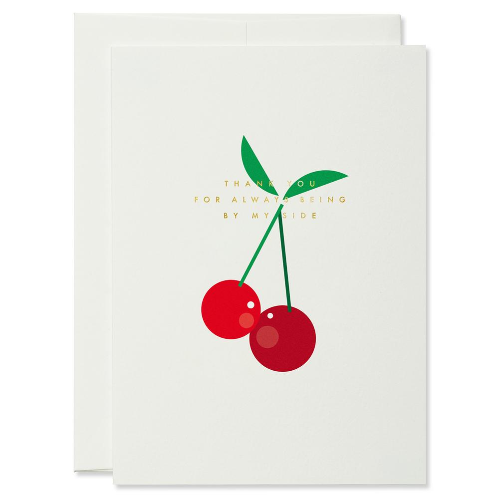 Cherié Kirsch Liebeskarte / Cherry Love Greeting card | Goldprägung / Gold foil embossing | Artikelnummer: thie_cherie