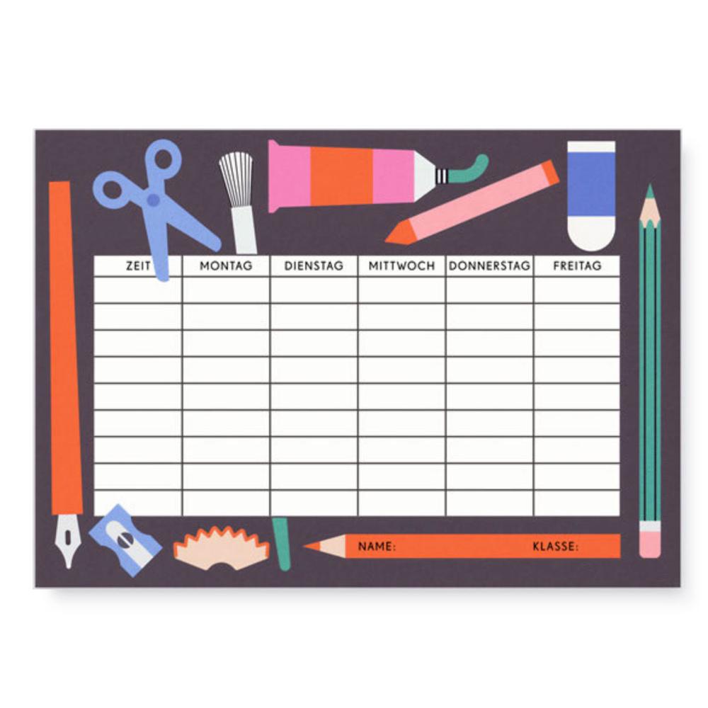 Kleiner Stundenplan A6 Karte / Mini Timetable Card | by Julia Matzke | Artikelnummer: matzke_stundenplan