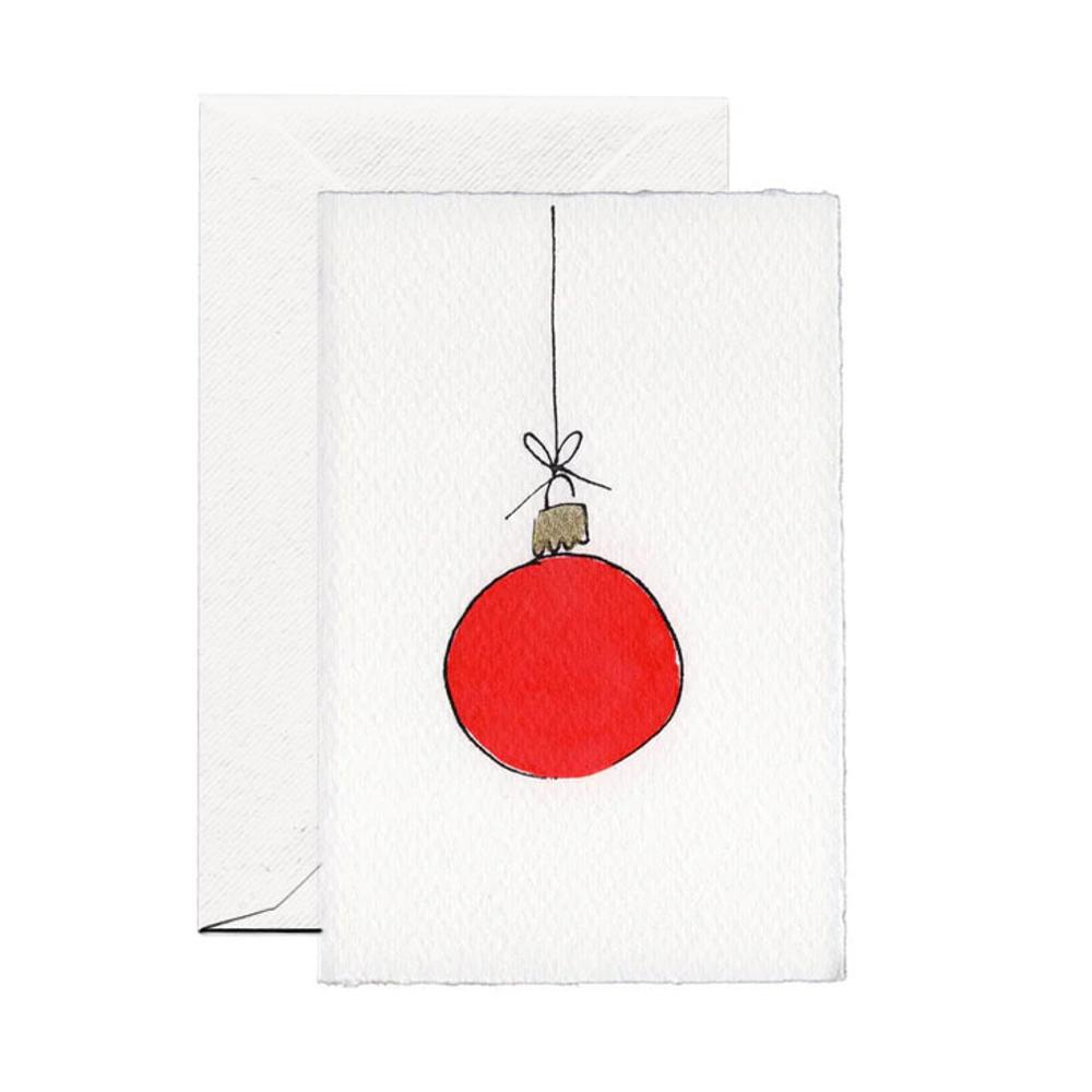Weihnachtskugel Handkoloriert / Hand Painted Christmas Bauble | Orangerot / Red | Artikelnummer: scr_kugel_rot