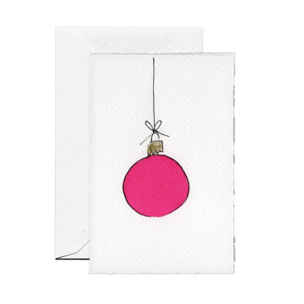 Weihnachtskugel Handkoloriert (4 Farbvarianten)  / Hand Painted Christmas Bauble | Pink | Artikelnummer: scr_kugel_pink