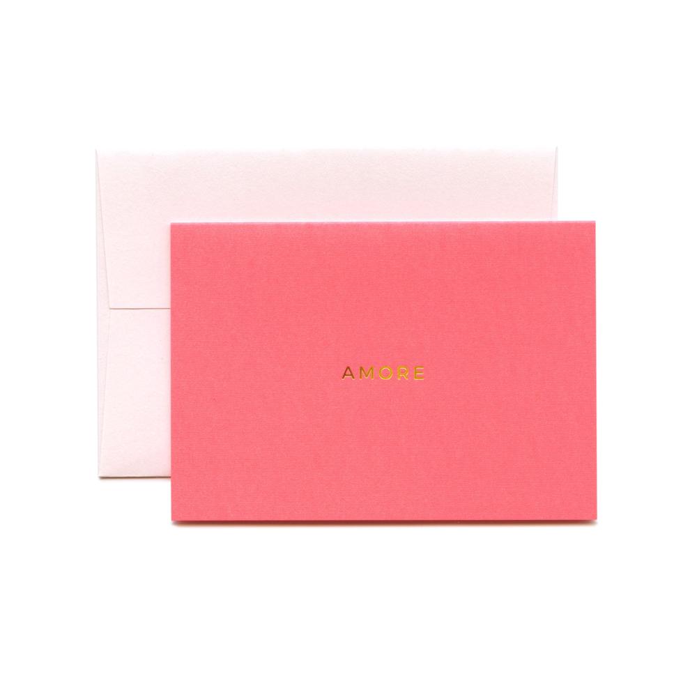 Kleine Amore Grußkarte / Small Amore Card | Neon mit Goldprägung / Fluo with gold foil embossing | Artikelnummer: gmund_amore