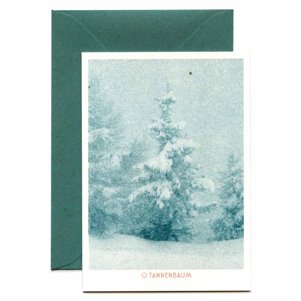 Tannenbaum Risographie Karte / Pine Tree Risograph Print |  | Artikelnummer: lionbee-tannenbaum
