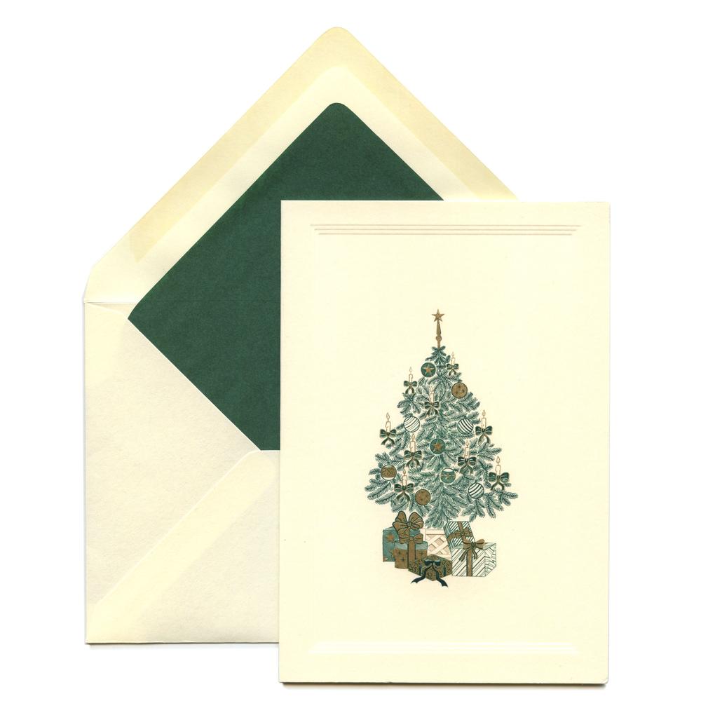 Grüne Tanne Weihnachtskarte  / Green Tree Christmas Card | Stahlstich / Steel engraving | Artikelnummer: posthumus_gruene_tanne