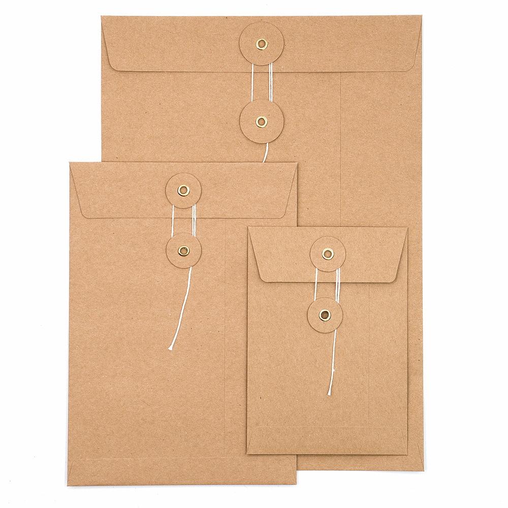Kuvert mit Schnürverschluß / String & Button Envelope | C5 (16,2x 22,9cm) | Artikelnummer: C5_kraft