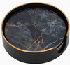 Wein Accessoires | 4er Set Untersetzer Vesuvius - Schwarz / Gold