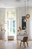 Lampe | Tischleuchte 2 Leuchten  MAGDALA - Glas/Braun+Gold