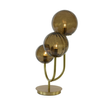 Lampe | Tischleuchte 3 Leuchten MAGDALA - Glas/ Braun+Gold