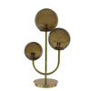 Lampe | Tischleuchte 3 Leuchten MAGDALA - Glas/ Braun+Gold