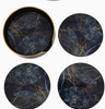 Wein Accessoires | 4er Set Untersetzer Vesuvius - Schwarz / Gold