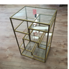 Regal | Beistelltisch /Display -  Gold/Glas