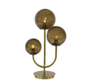 Lampe | Tischleuchte 3 Leuchten MAGDALA - Glas/ Braun+Gold
