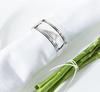 Tischschmuck | 6er Set Serviettenring /Serviettenhalter Faden - silber