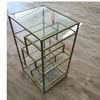 Regal | Beistelltisch /Display -  Gold/Glas