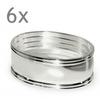 Tischschmuck | 6er Set Serviettenring /Serviettenhalter Faden - silber