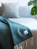 Decke | Wolldecke / Kuscheldecke Herringbone - Petrol