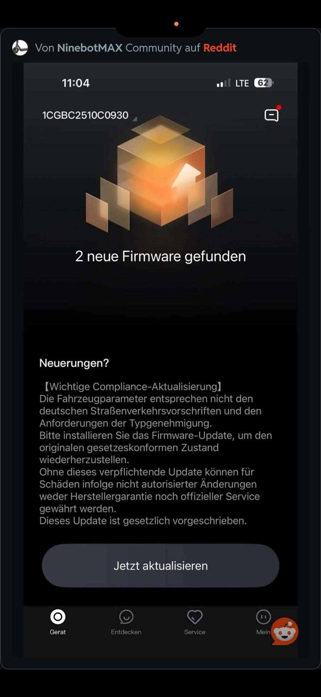 Important notice for users of the NBT Unlock Key on the Ninebot ZT3