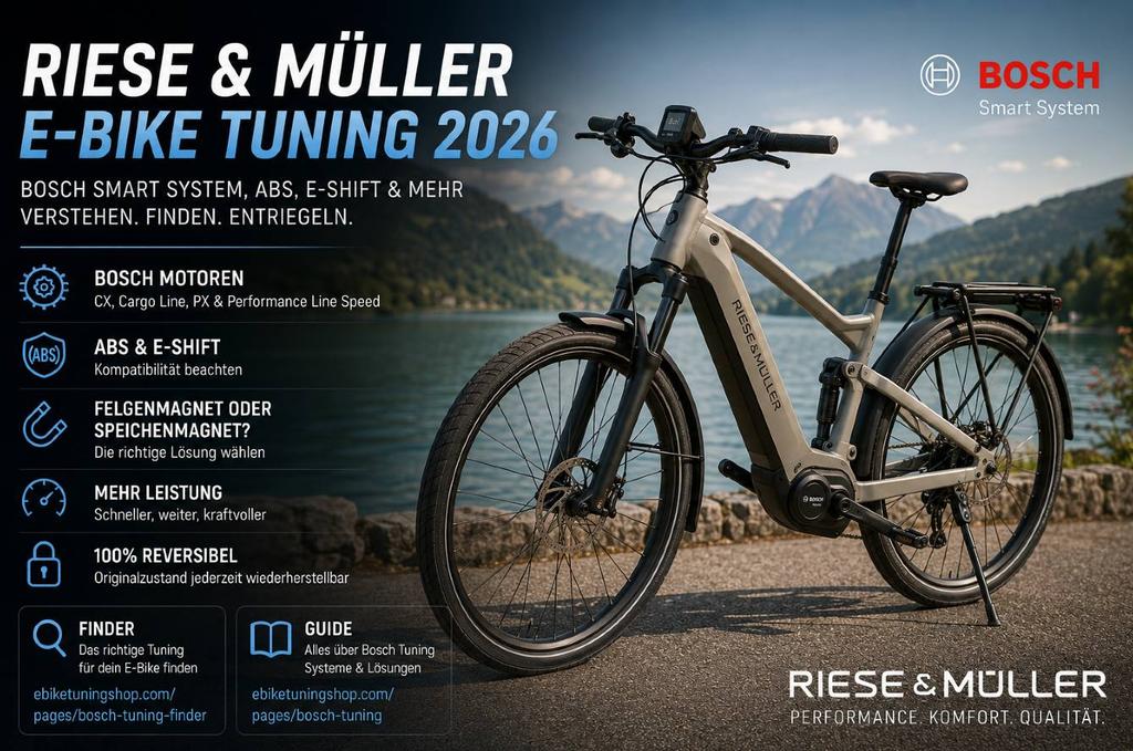 Riese &amp; Müller E-Bike Tuning 2026: Bosch Smart System, Cargo Line, CX und HS-Modelle entsperren