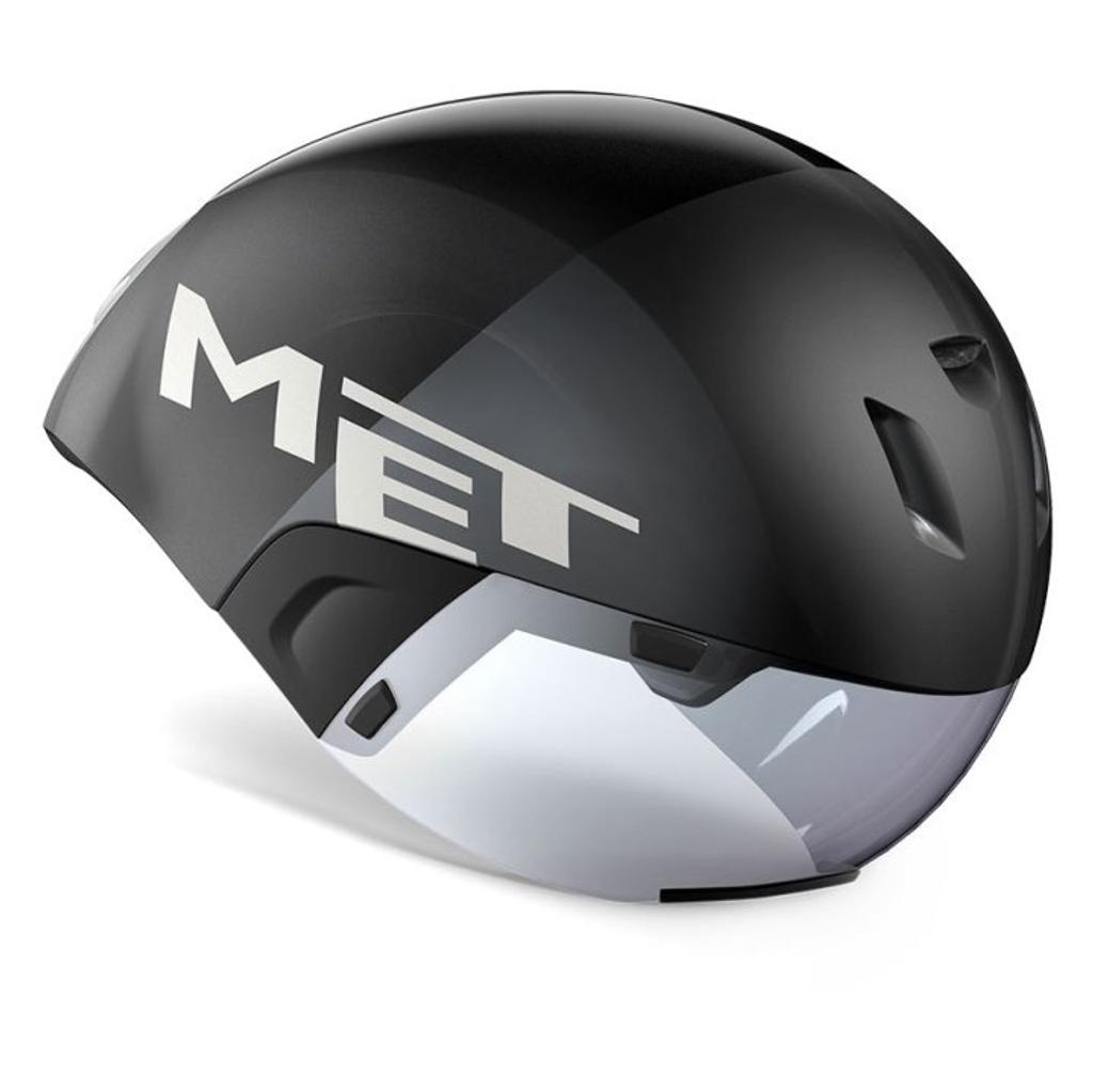 MET Codatronca Aero-Helm für Triathlon und Time Trial Gr. L schwarz/silber