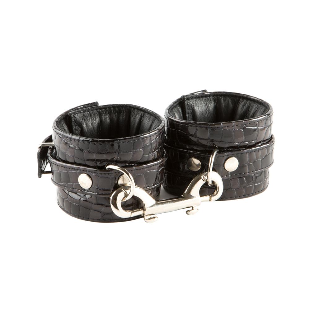 Handfessel Kroko-Lackleder