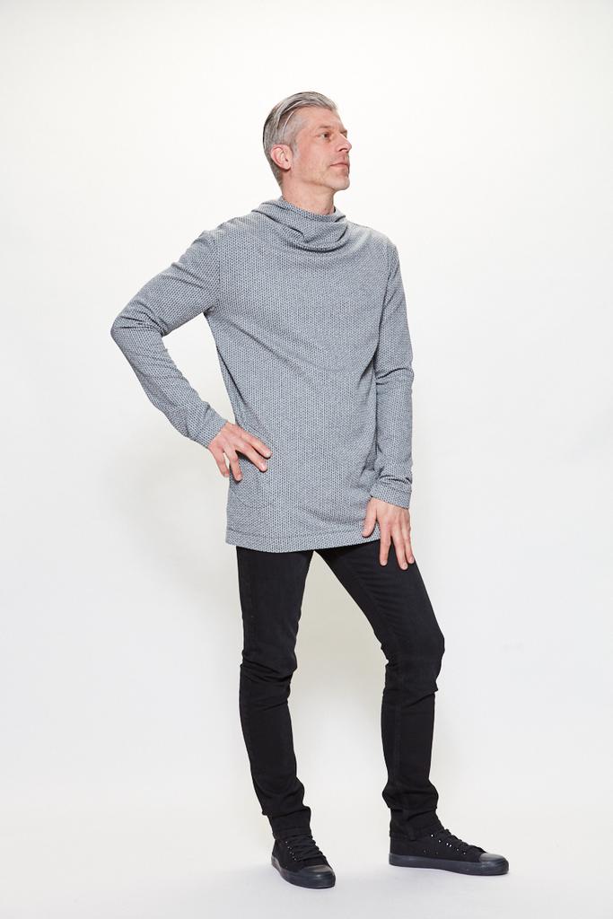 Lumen organic Hoodie Fischgrät hellgrau 