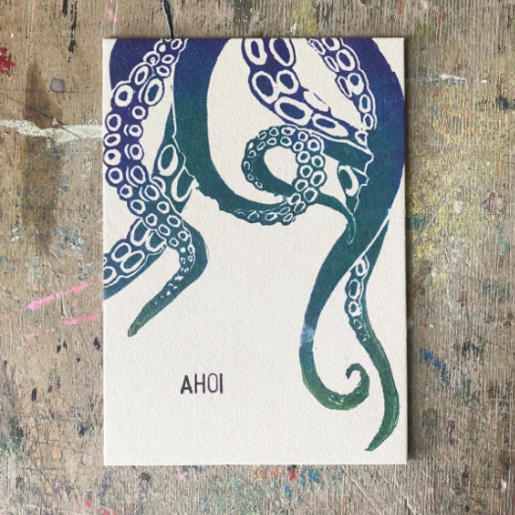 KUNST KIOSK Postkarte AHOI KRAKE