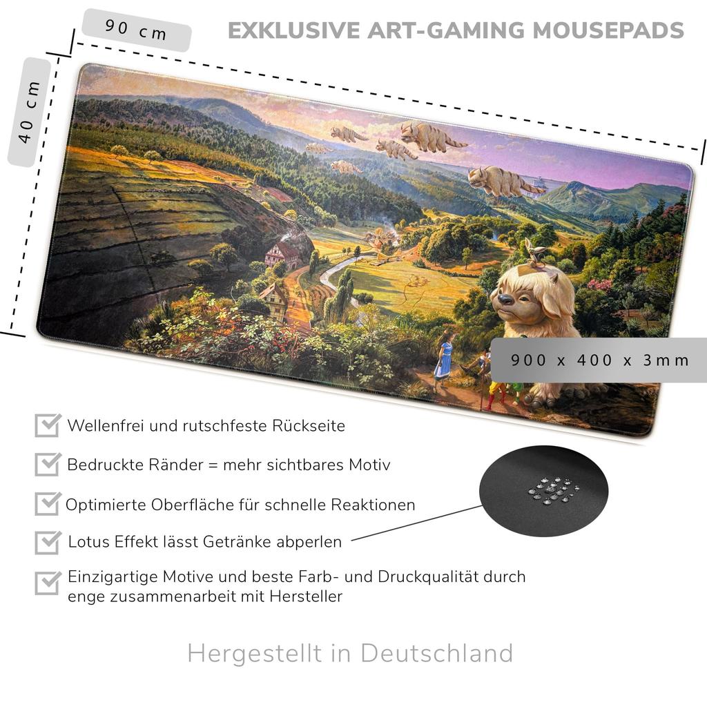 Flying Bisons over Black Forest - Gaming Mousepad