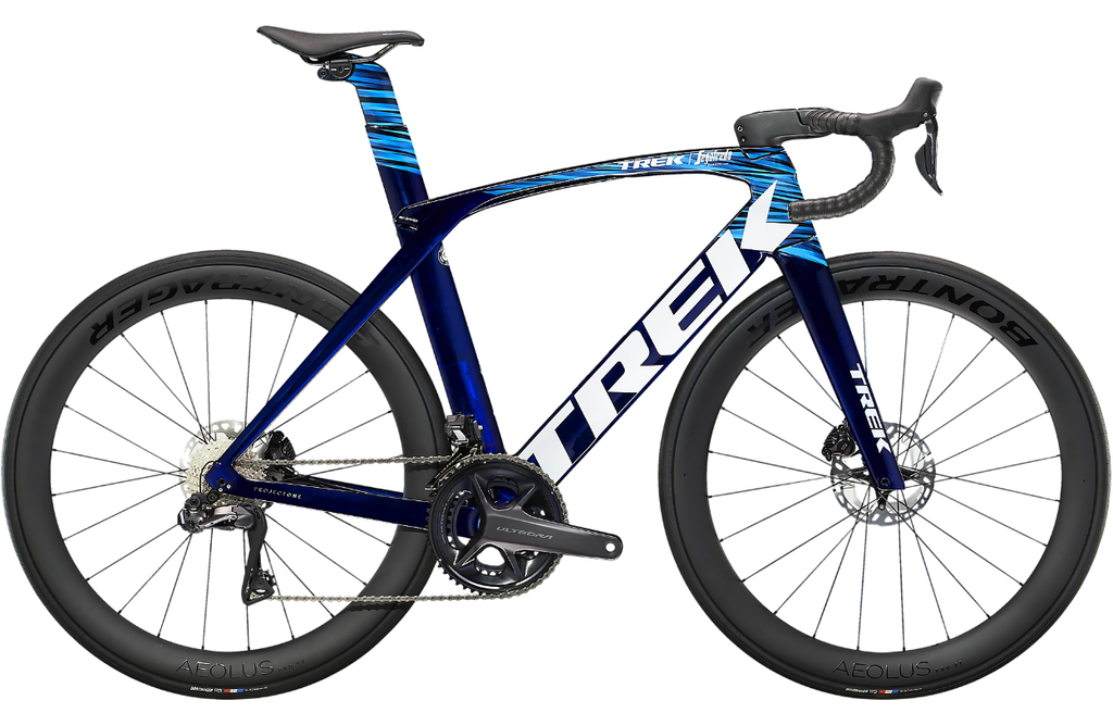 TREK Madone SLR 7 / Shimano Ultegra DI2 12 / RH 56 cm / Trek - Segafredo Team blue / Bontrager Carbon Laufradsatz / 2022  / TESTRAD