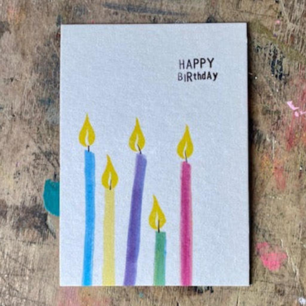 KUNST KIOSK Postkarte HAPPY BIRTHDAY KERZEN