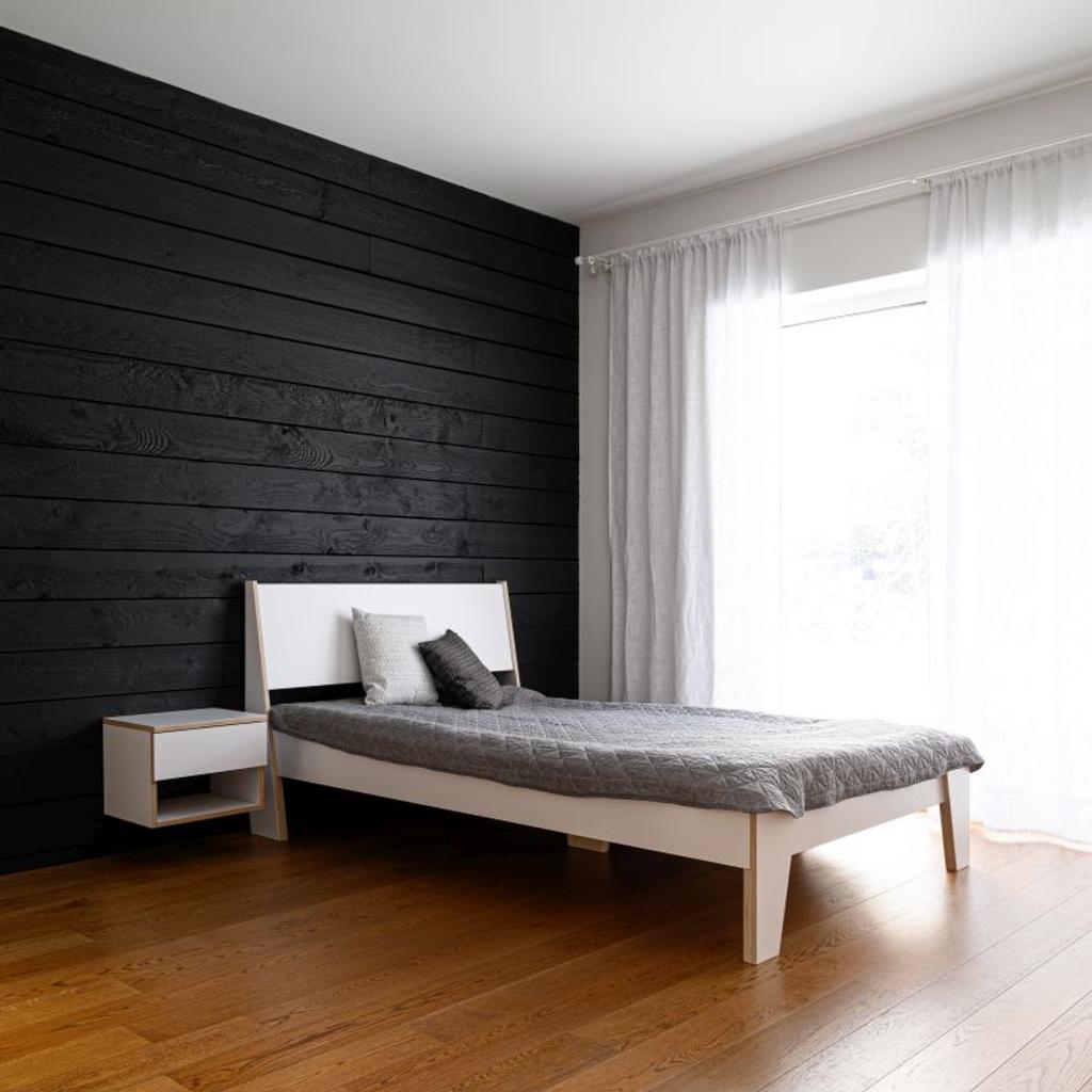 Bett HUH aus Holz skandinavisches Design in weiß