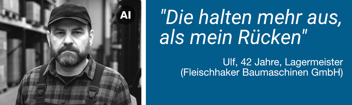 Palettregale, die mehr aushalten. | Werbevisualisierung mit KI-Unterstützung