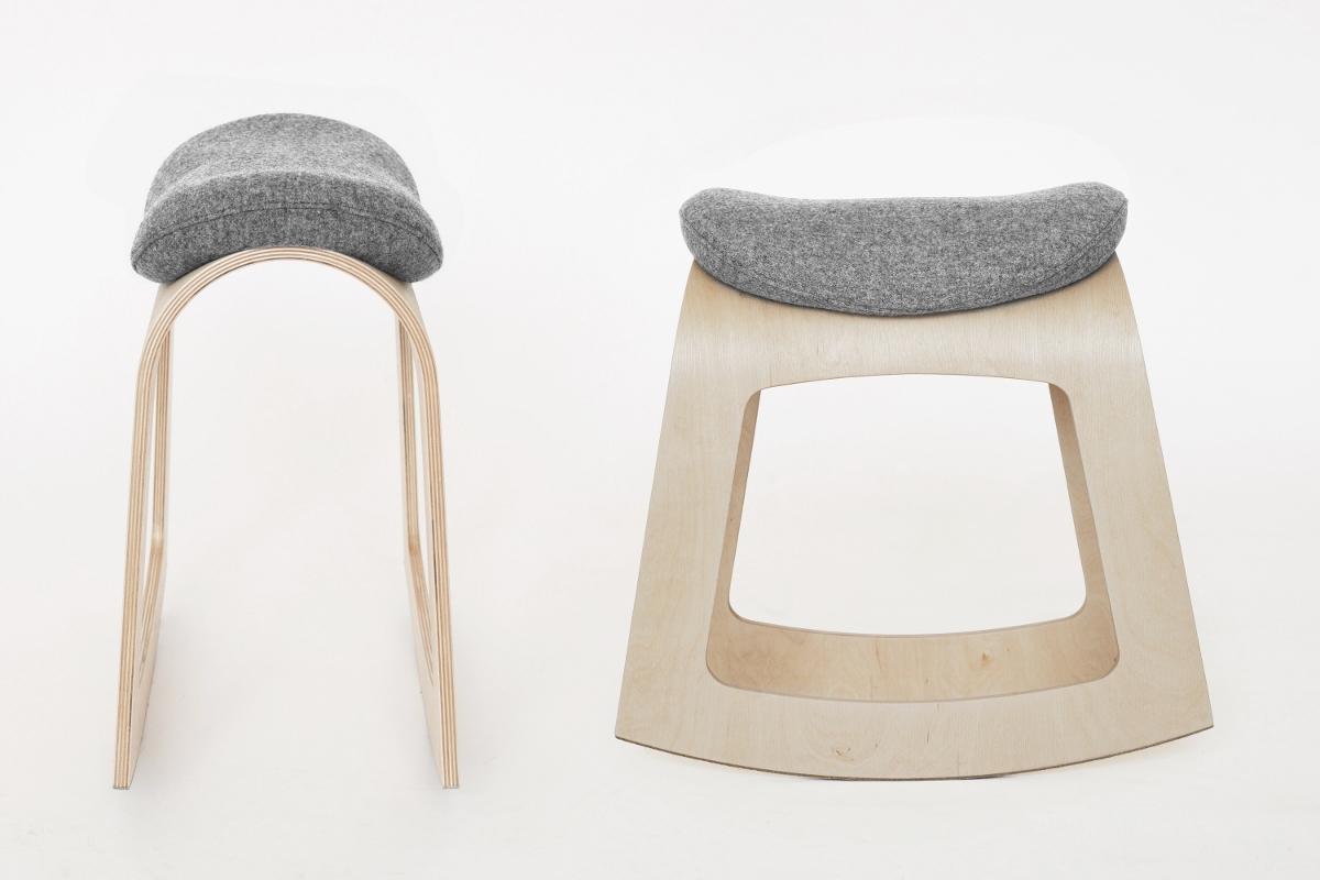Bürohocker ergonomisch Holz grau Design