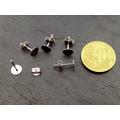 5 Paar 925 Silber Ohrstecker 6mm rhodiniert mit Klebe Platte