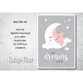 Kinderzimmer Poster A4 /A3, Mond und Stern 