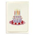 Geburtstagskarte Puddingtorte Flieder / Lavender Cream Blancmange Birthday Card