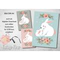 Kinderzimmer Wandbild, Poster A4, Hase 
