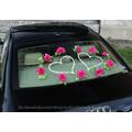 Autodekoration Hochzeit Rosen und Rattan Herzen 