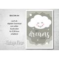 Kinderzimmer Wandbild A4 / A3, Sweet dreams 