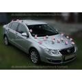 Blumenschmuck Weiss Hochzeitsauto Schwarz Pink 