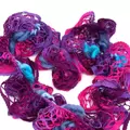 Strickschal Spitze lila magenta türkis
