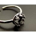 2Stk. 925 Silber Ring Rohling 6mm Fassung antik 
